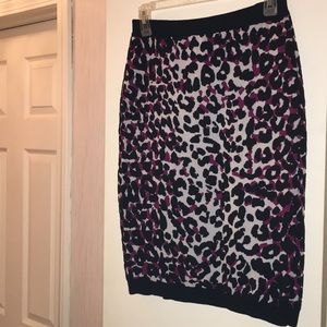 Multi color pencil skirt. Sweater material.